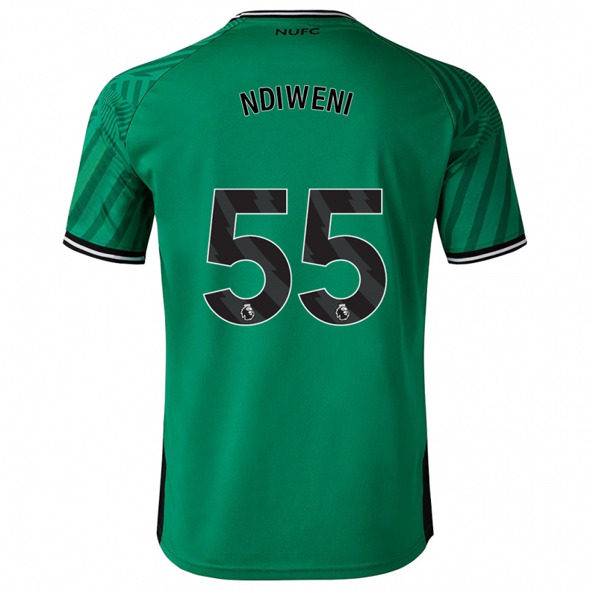 Női Michael Ndiweni #55 Zöld Idegenbeli Jersey 2023/24 Mez Póló Ing