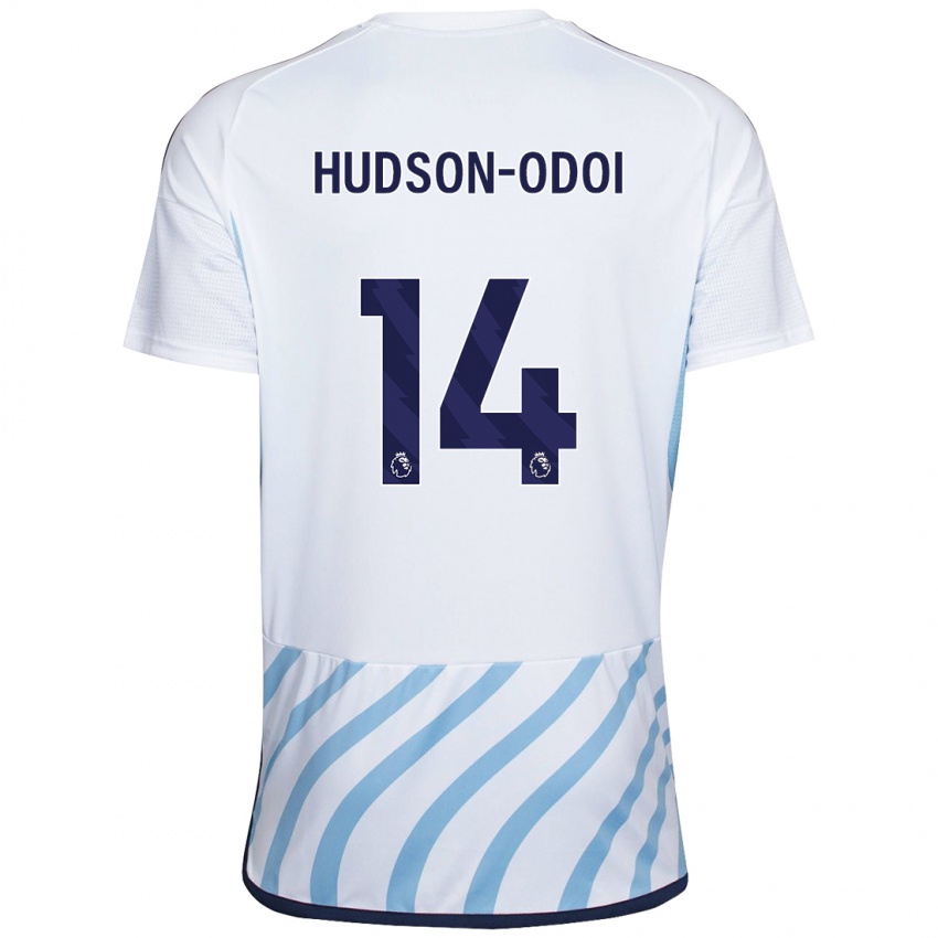 Női Callum Hudson-Odoi #14 Fehér Kék Idegenbeli Jersey 2023/24 Mez Póló Ing