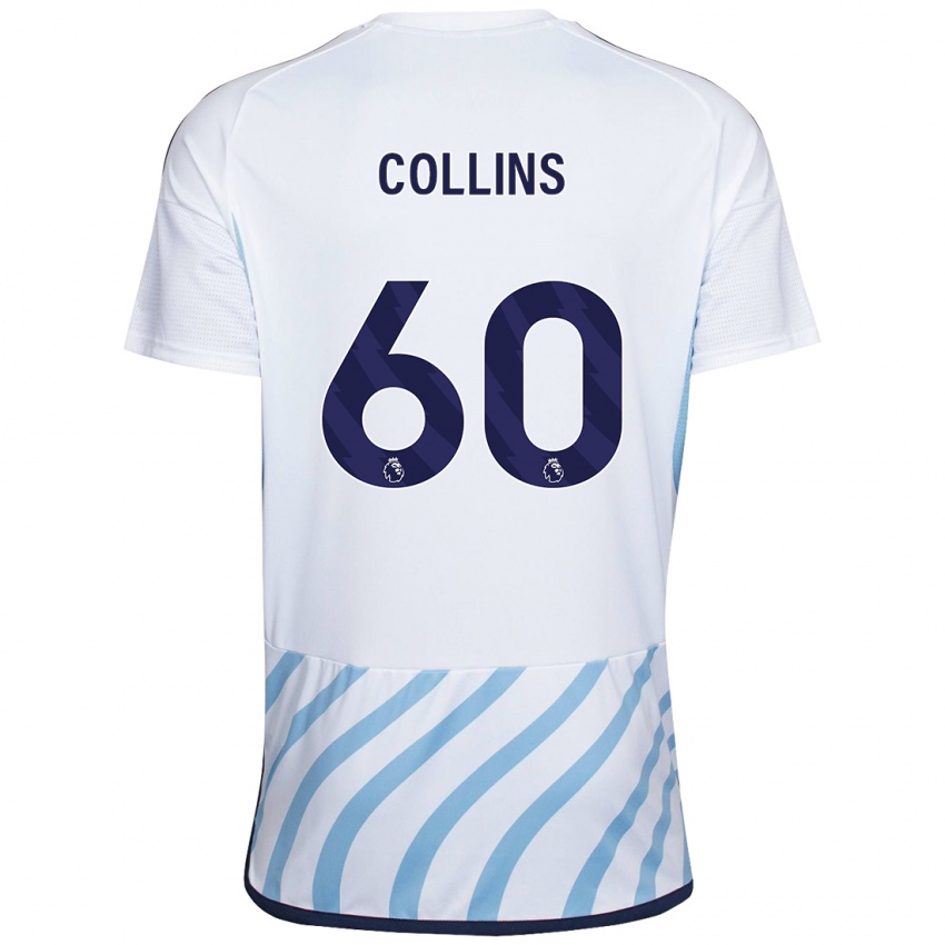 Női Sam Collins #60 Fehér Kék Idegenbeli Jersey 2023/24 Mez Póló Ing