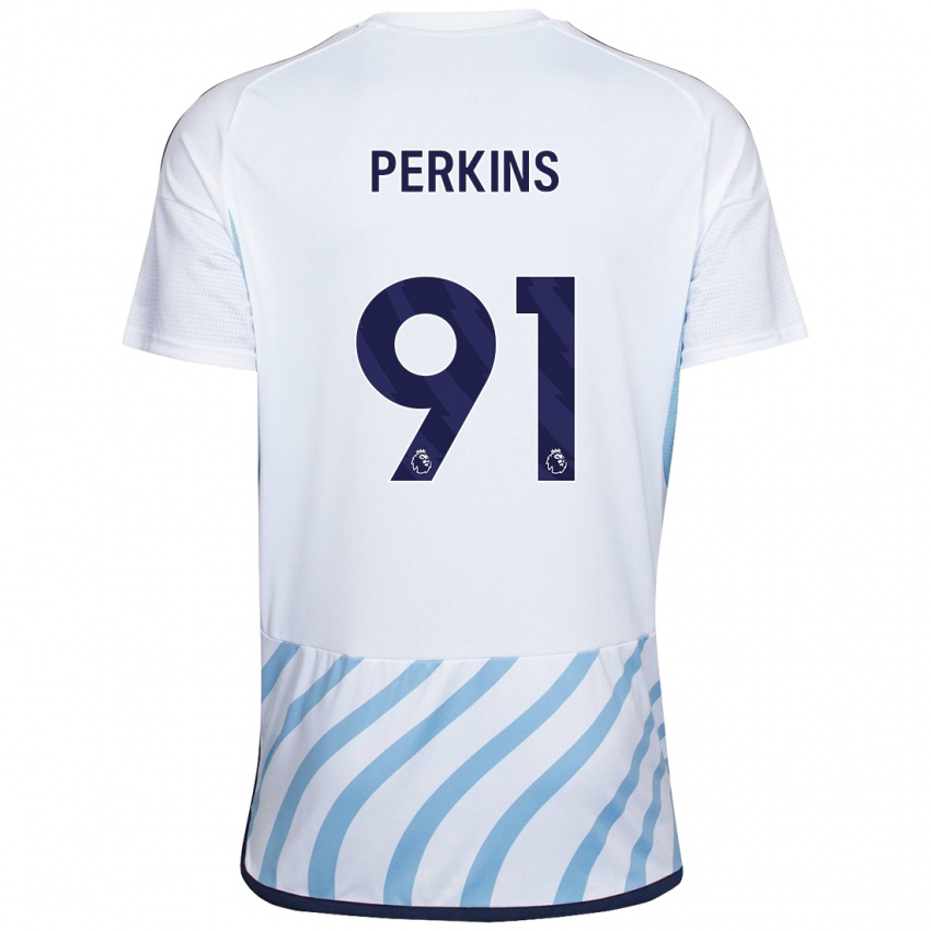 Női Jack Perkins #91 Fehér Kék Idegenbeli Jersey 2023/24 Mez Póló Ing