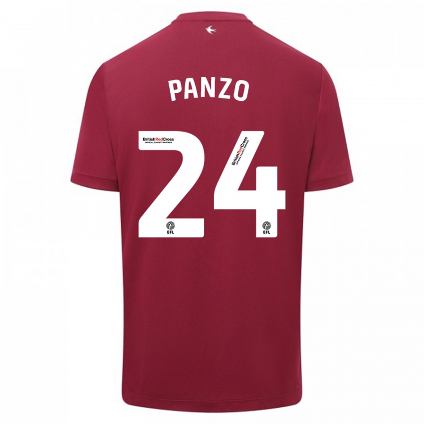 Női Jonathan Panzo #24 Piros Idegenbeli Jersey 2023/24 Mez Póló Ing