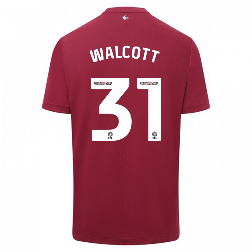 Női Malachi Fagan Walcott #31 Piros Idegenbeli Jersey 2023/24 Mez Póló Ing