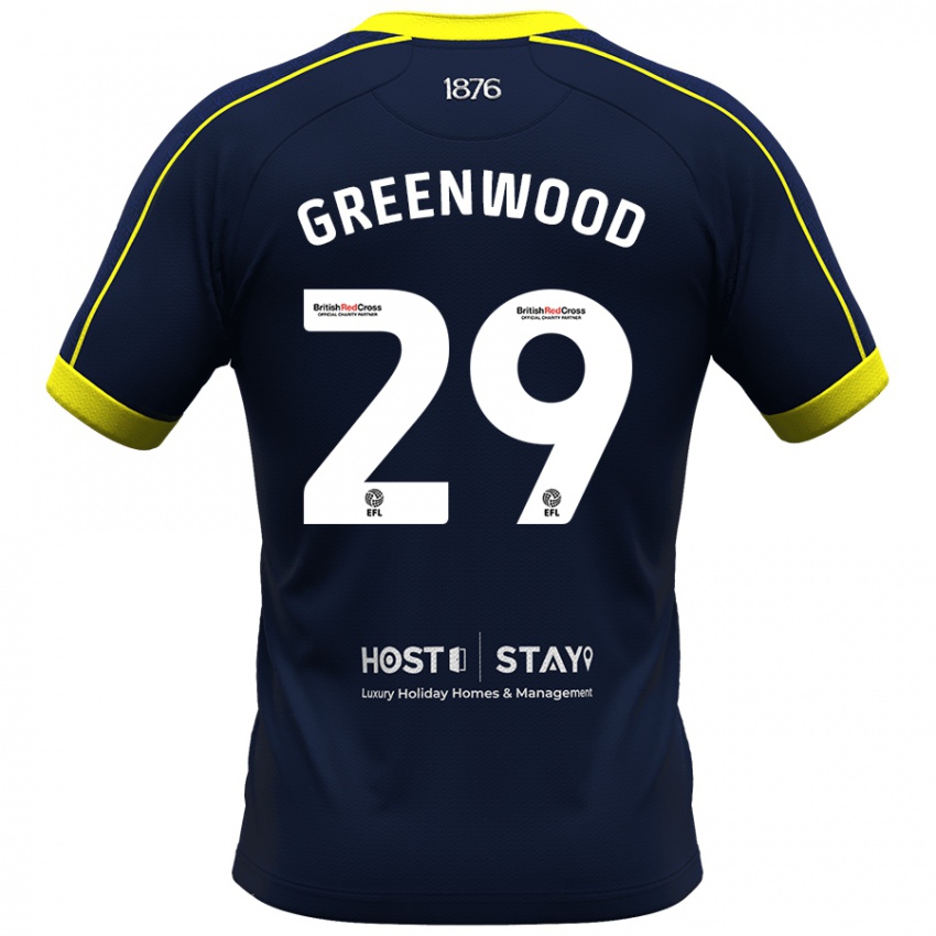 Női Sam Greenwood #29 Haditengerészet Idegenbeli Jersey 2023/24 Mez Póló Ing