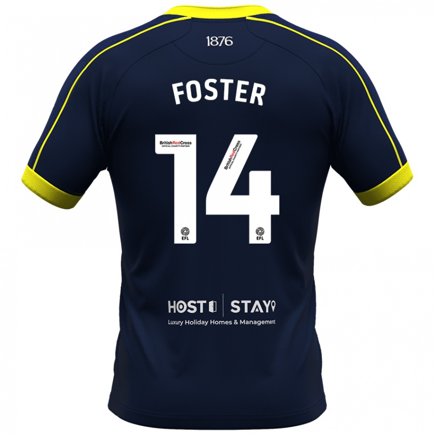 Női Emma Foster #14 Haditengerészet Idegenbeli Jersey 2023/24 Mez Póló Ing