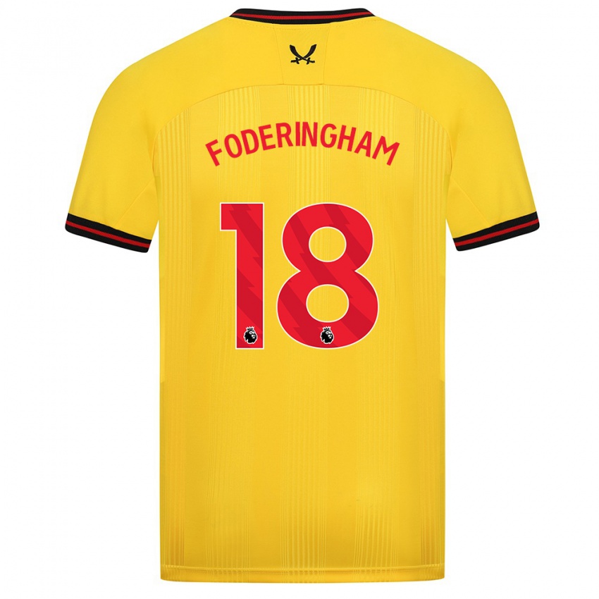 Női Wes Foderingham #18 Sárga Idegenbeli Jersey 2023/24 Mez Póló Ing