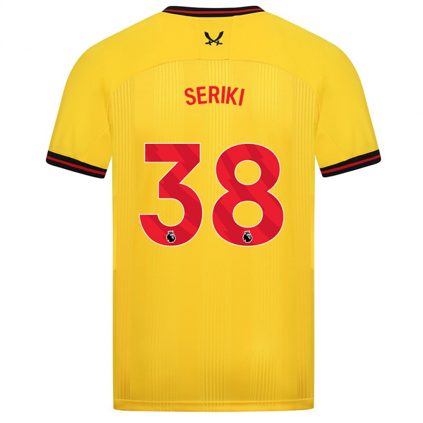 Női Femi Seriki #38 Sárga Idegenbeli Jersey 2023/24 Mez Póló Ing