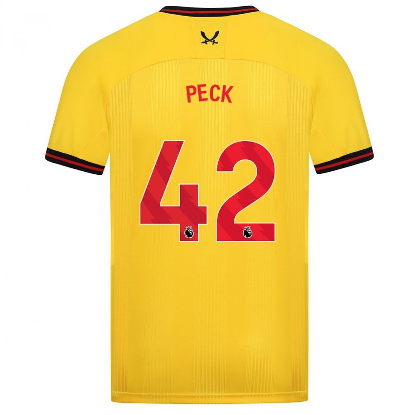 Női Sydie Peck #42 Sárga Idegenbeli Jersey 2023/24 Mez Póló Ing