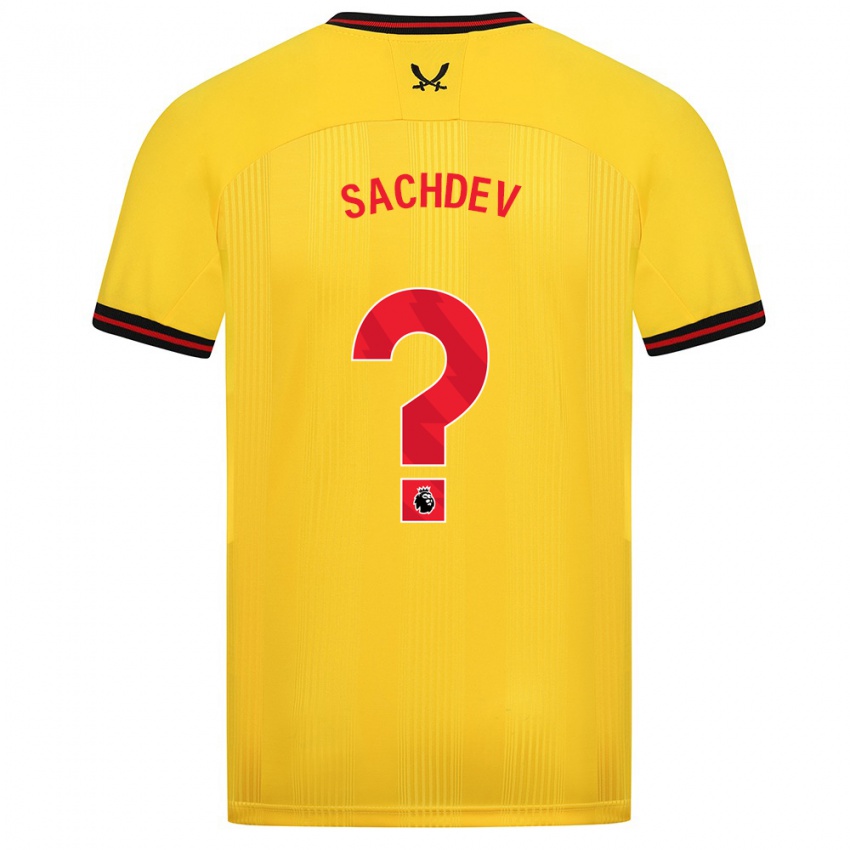 Női Sai Sachdev #0 Sárga Idegenbeli Jersey 2023/24 Mez Póló Ing