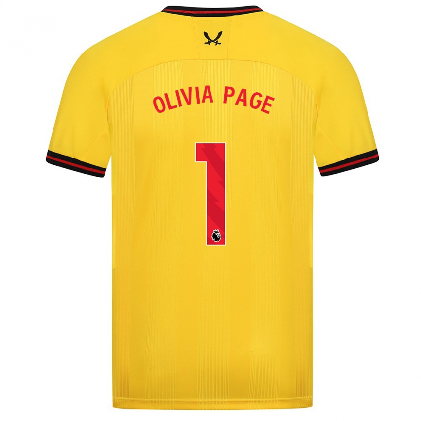 Női Olivia Page #1 Sárga Idegenbeli Jersey 2023/24 Mez Póló Ing