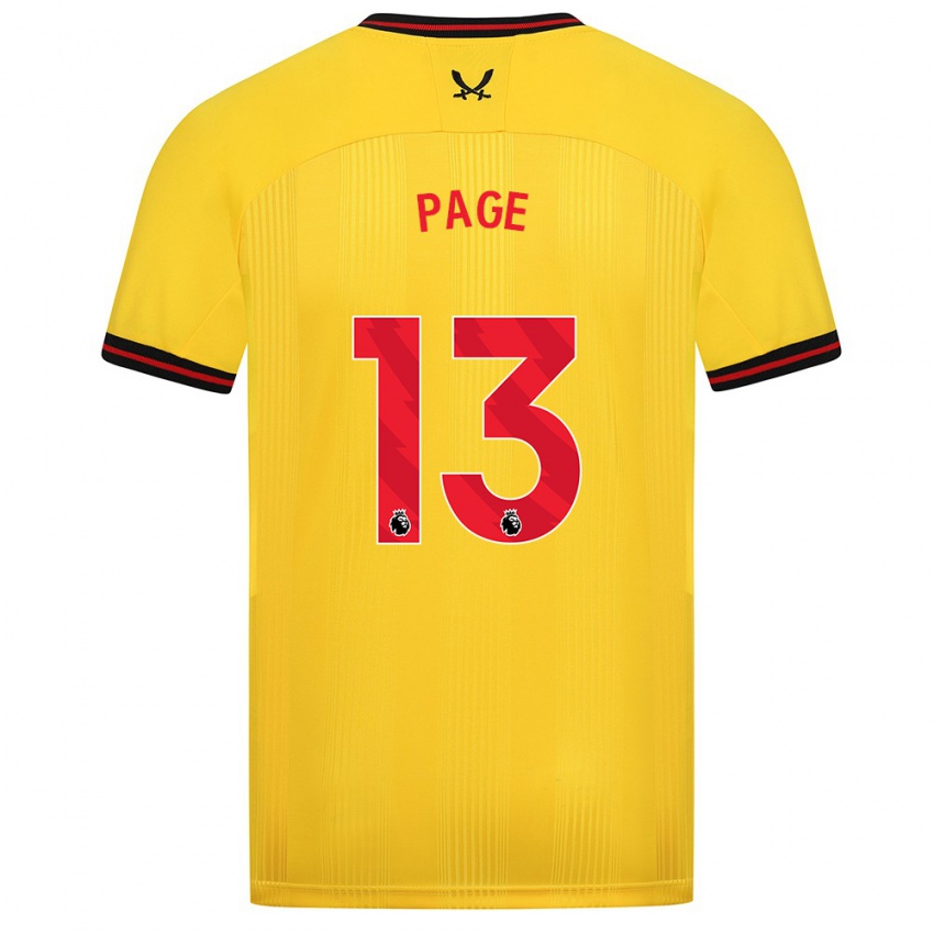 Női Olivia Jane Page #13 Sárga Idegenbeli Jersey 2023/24 Mez Póló Ing