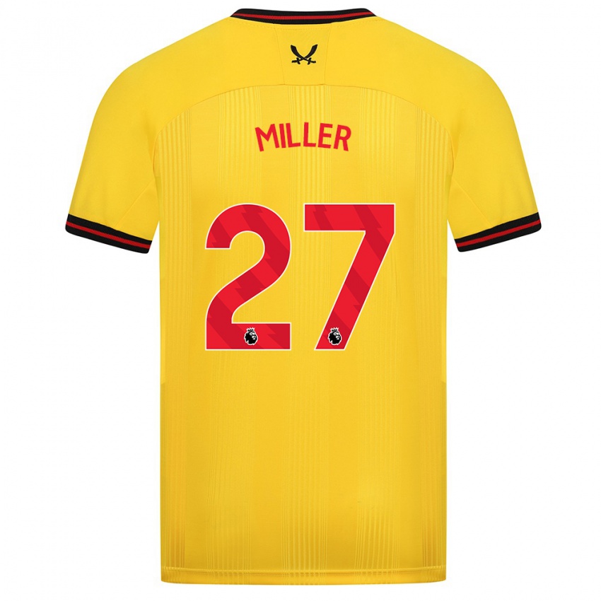 Női Lara Miller #27 Sárga Idegenbeli Jersey 2023/24 Mez Póló Ing