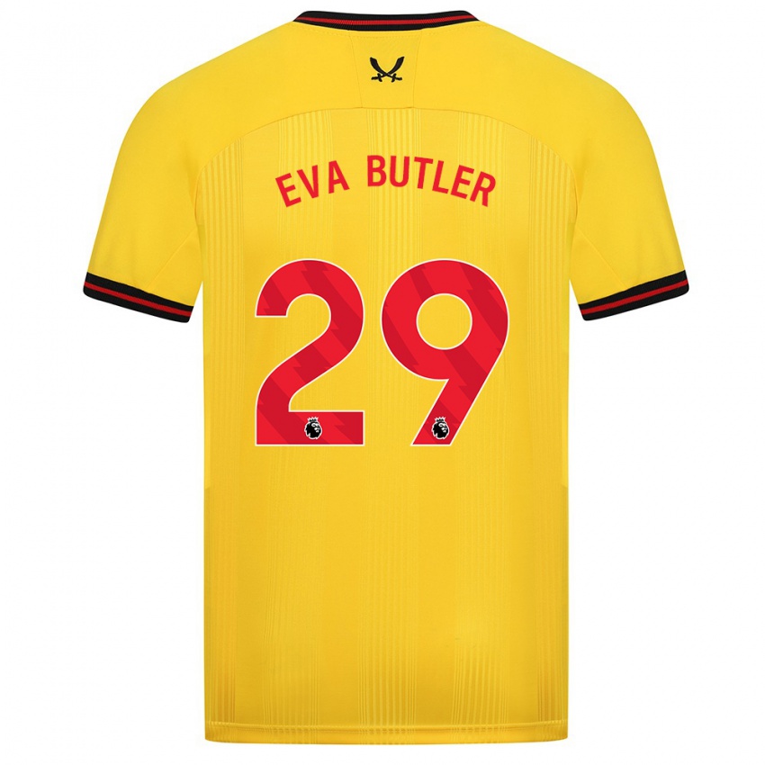 Női Eva Butler #29 Sárga Idegenbeli Jersey 2023/24 Mez Póló Ing