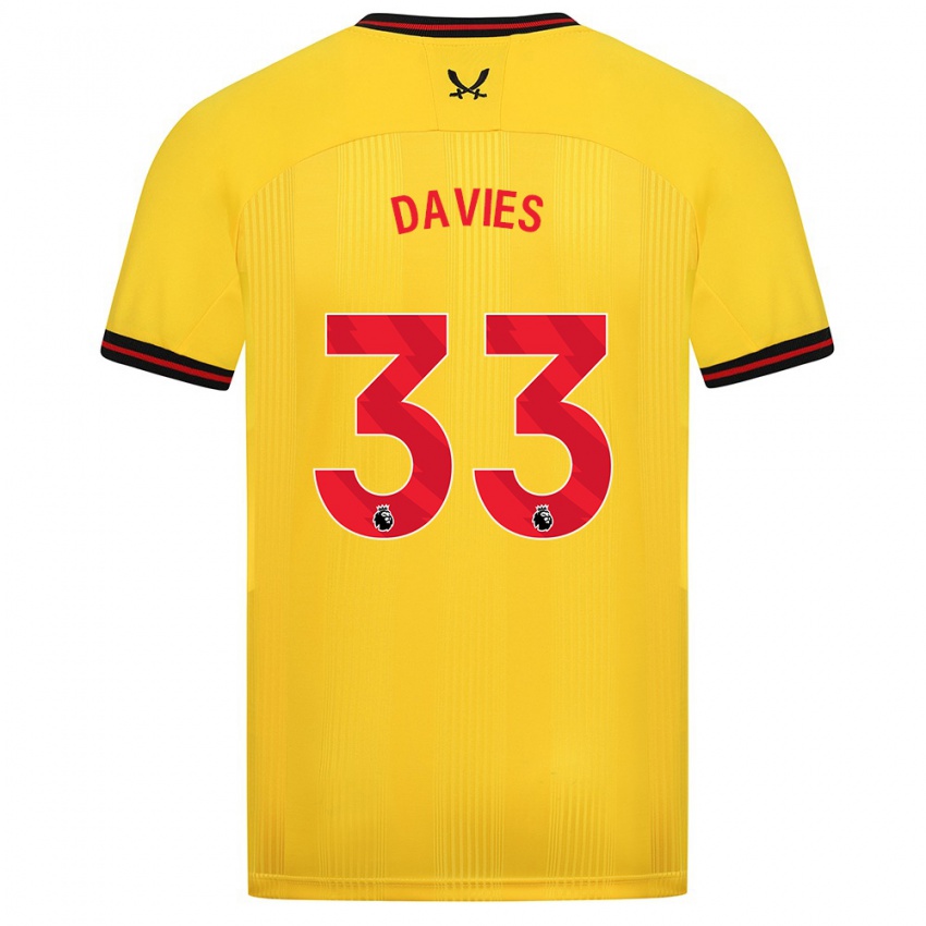 Női Bethan Davies #33 Sárga Idegenbeli Jersey 2023/24 Mez Póló Ing