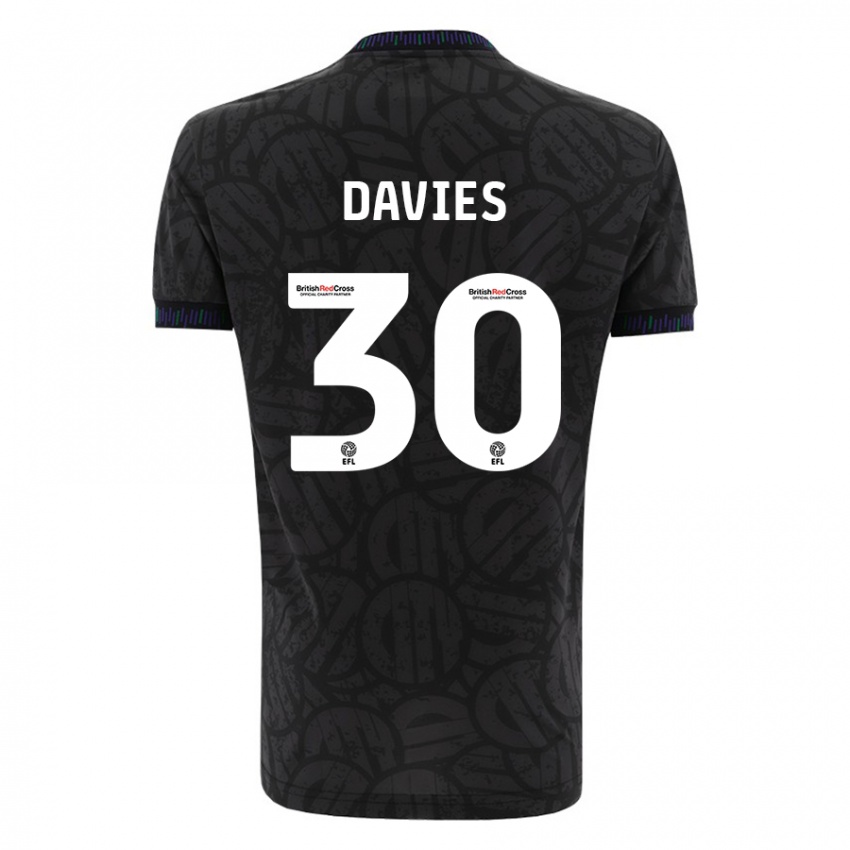 Női Yasmin Davies #30 Fekete Idegenbeli Jersey 2023/24 Mez Póló Ing