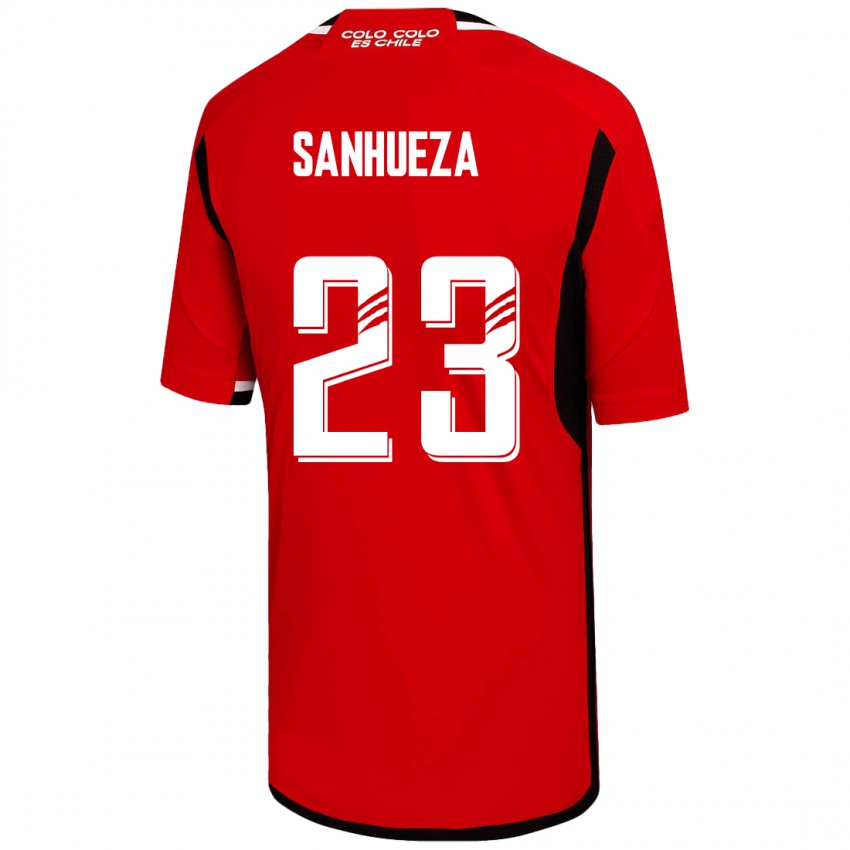 Női Nicol Sanhueza #23 Piros Idegenbeli Jersey 2023/24 Mez Póló Ing