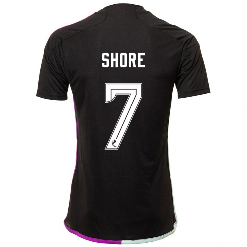 Női Eilidh Shore #7 Fekete Idegenbeli Jersey 2023/24 Mez Póló Ing