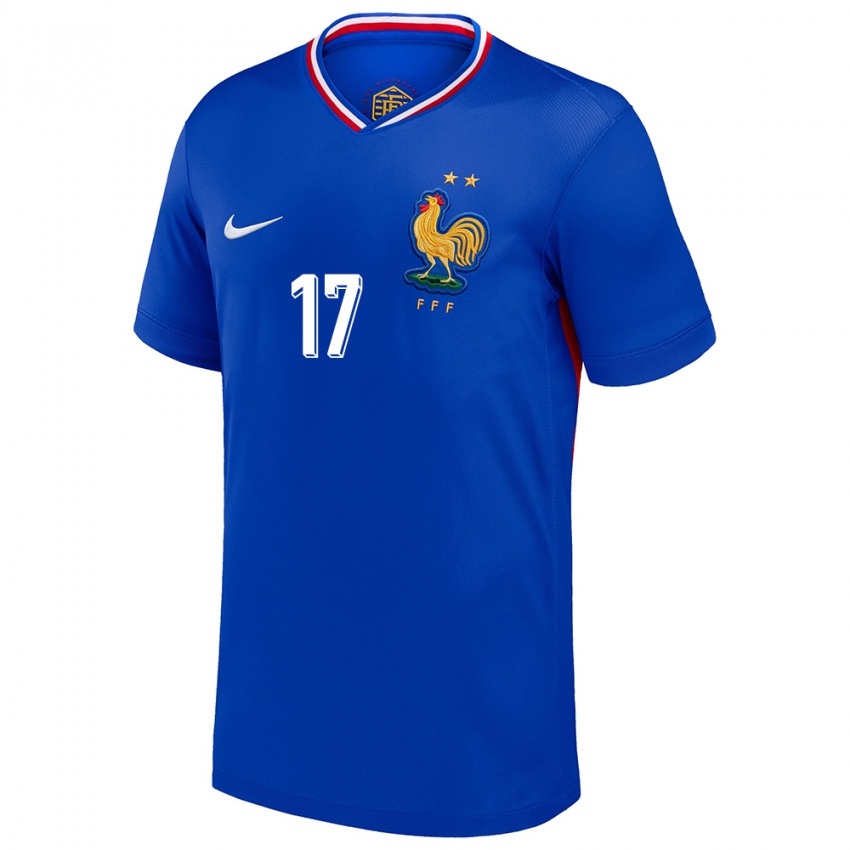 Gyermek Franciaország Jordan Veretout #17 Kék Hazai Jersey 24-26 Mez Póló Ing