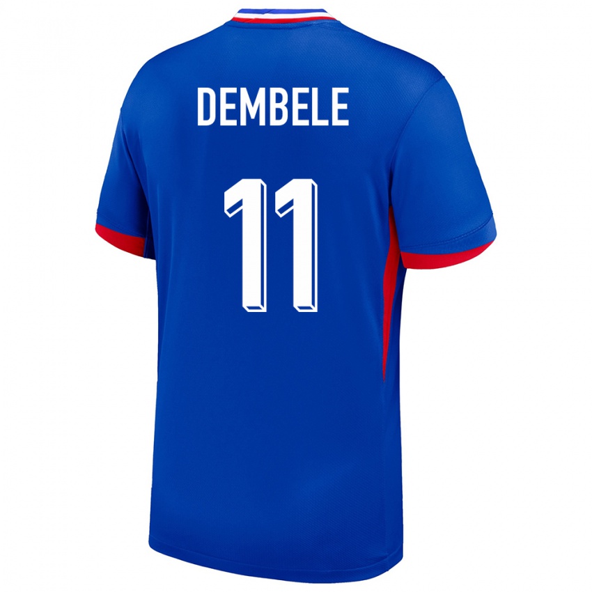 Gyermek Franciaország Ousmane Dembele #11 Kék Hazai Jersey 24-26 Mez Póló Ing