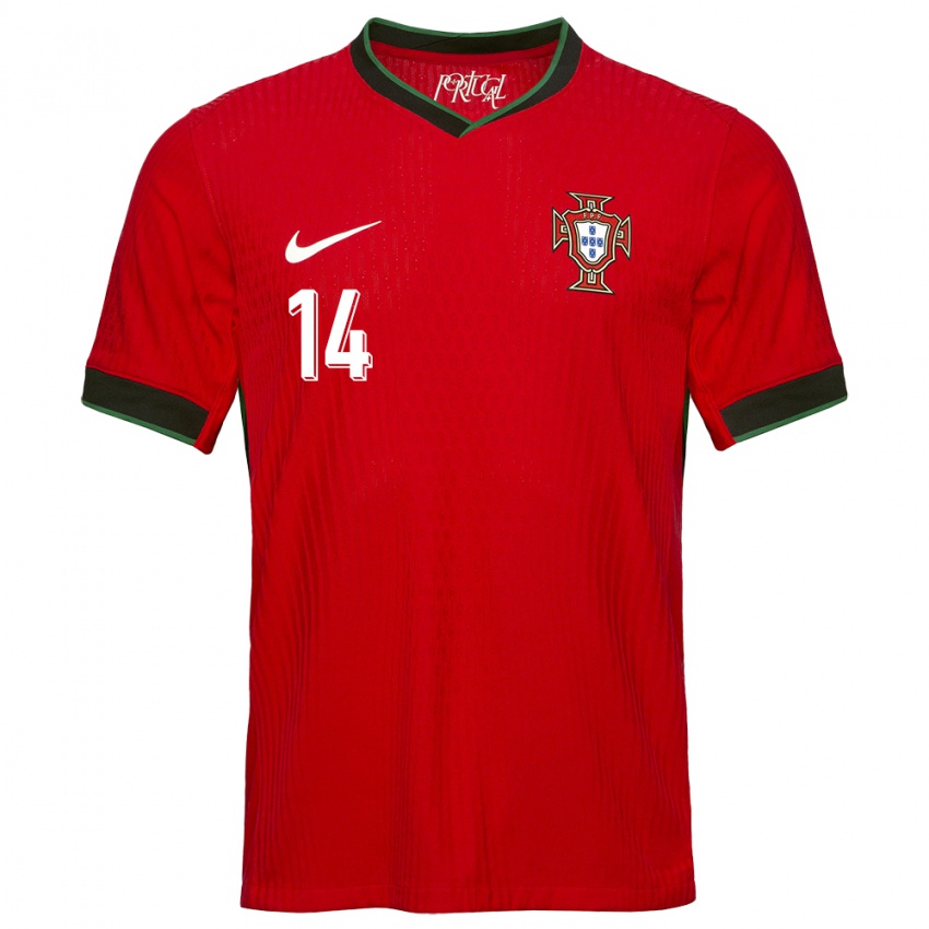 Gyermek Portugália Rodrigo Conceicao #14 Piros Hazai Jersey 24-26 Mez Póló Ing