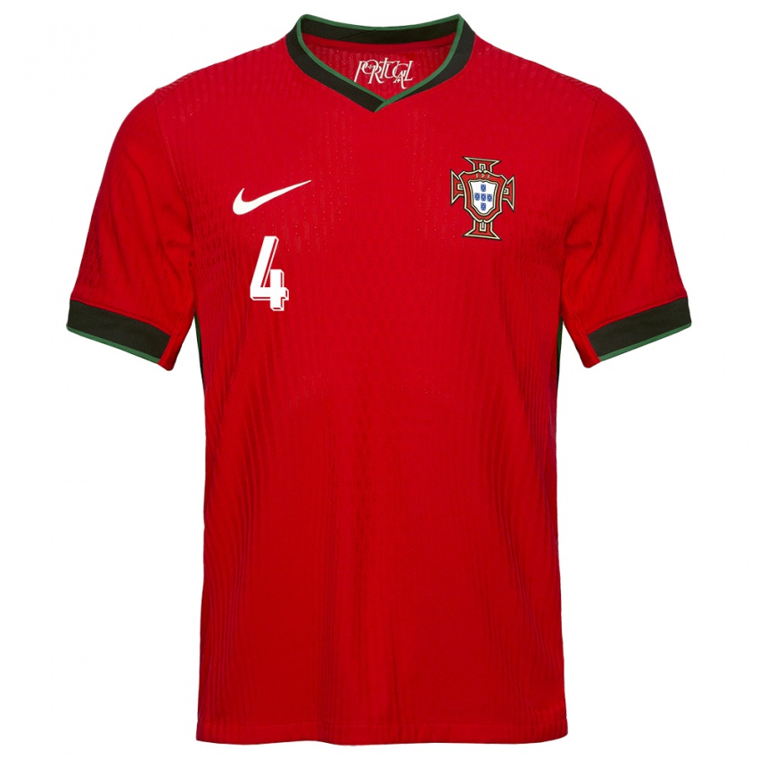 Gyermek Portugália Ricardo Ribeiro #4 Piros Hazai Jersey 24-26 Mez Póló Ing