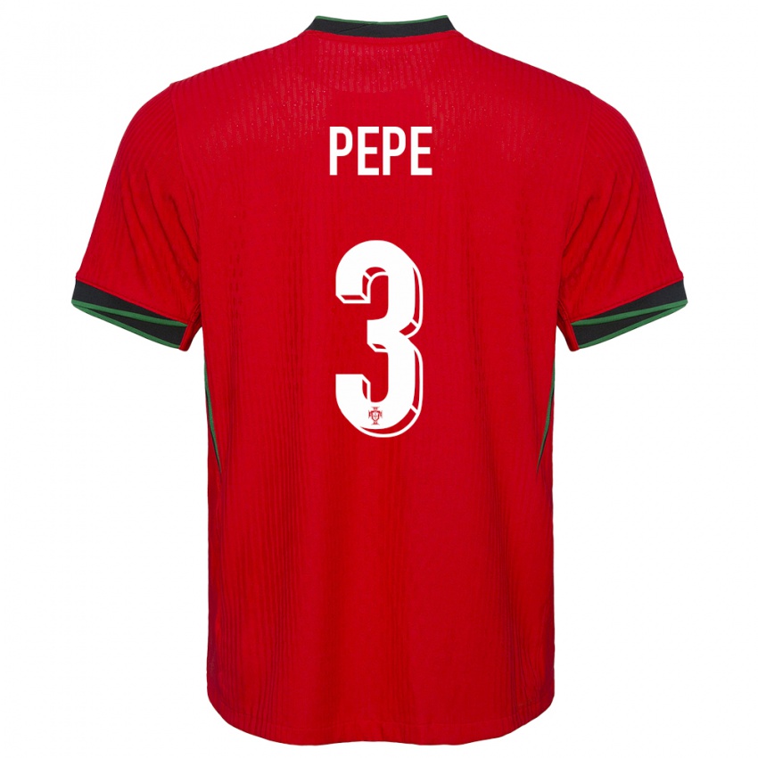 Gyermek Portugália Pepe #3 Piros Hazai Jersey 24-26 Mez Póló Ing