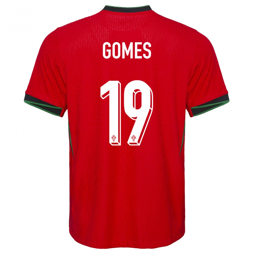 Gyermek Portugália Diana Gomes #19 Piros Hazai Jersey 24-26 Mez Póló Ing