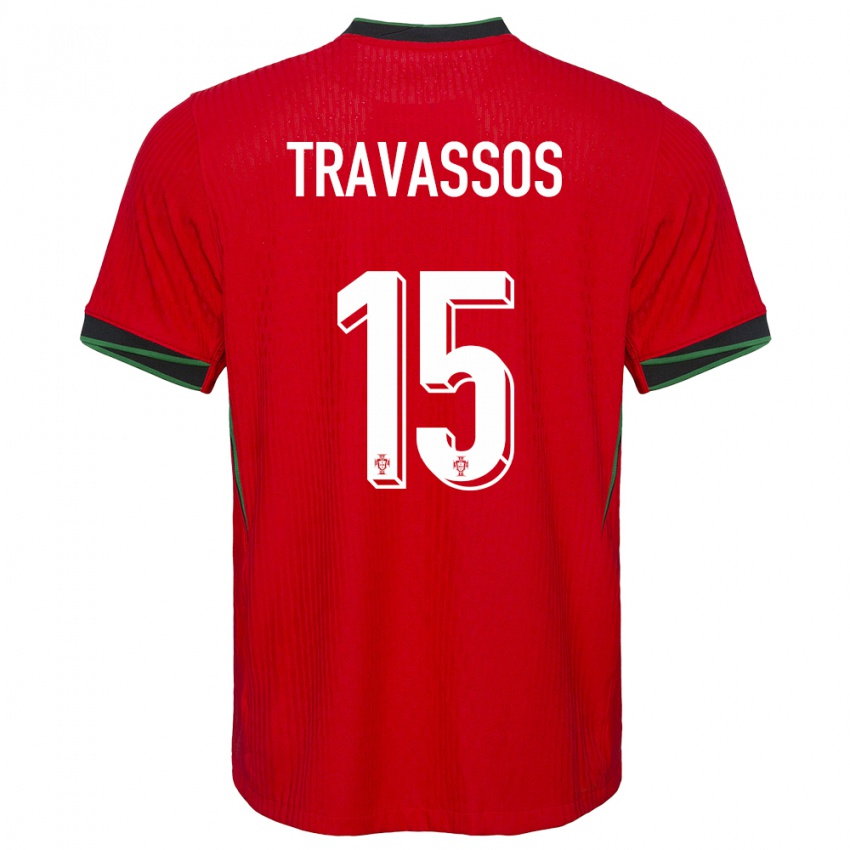 Gyermek Portugália Diogo Travassos #15 Piros Hazai Jersey 24-26 Mez Póló Ing