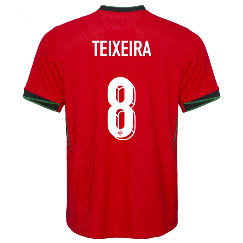 Gyermek Portugália Joao Teixeira #8 Piros Hazai Jersey 24-26 Mez Póló Ing