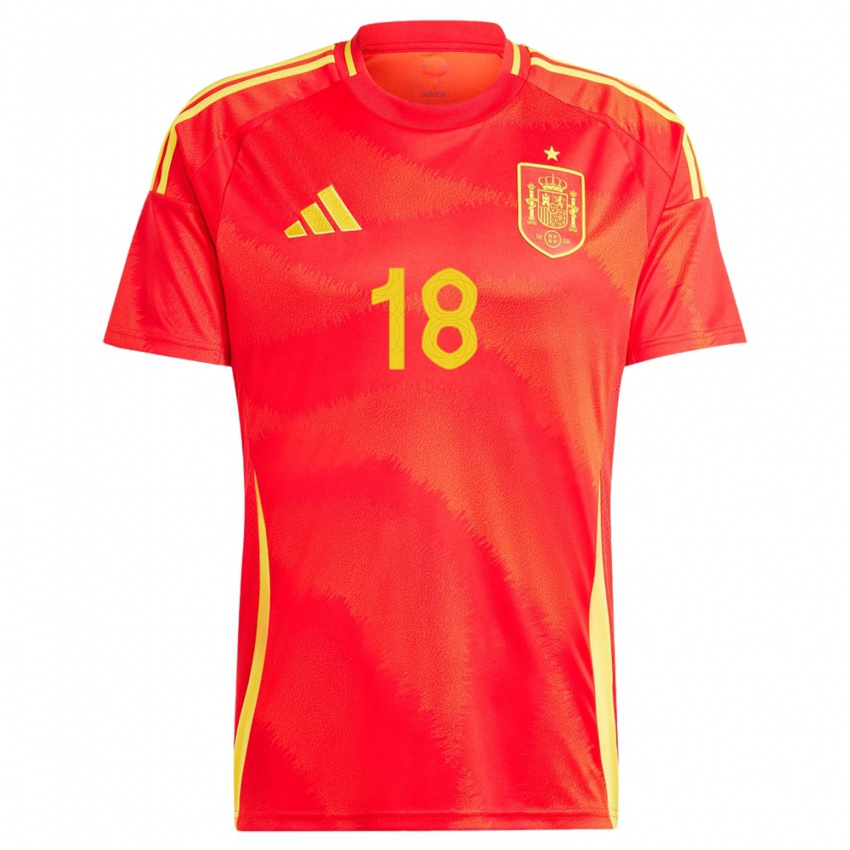 Gyermek Spanyolország Jordi Alba #18 Piros Hazai Jersey 24-26 Mez Póló Ing