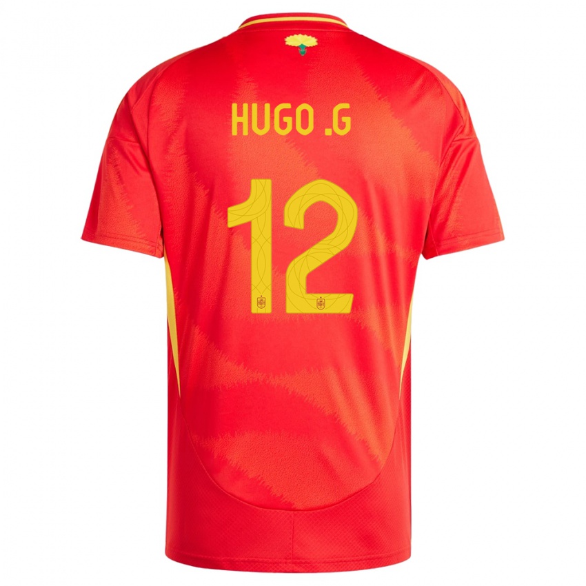 Gyermek Spanyolország Hugo Guillamon #12 Piros Hazai Jersey 24-26 Mez Póló Ing