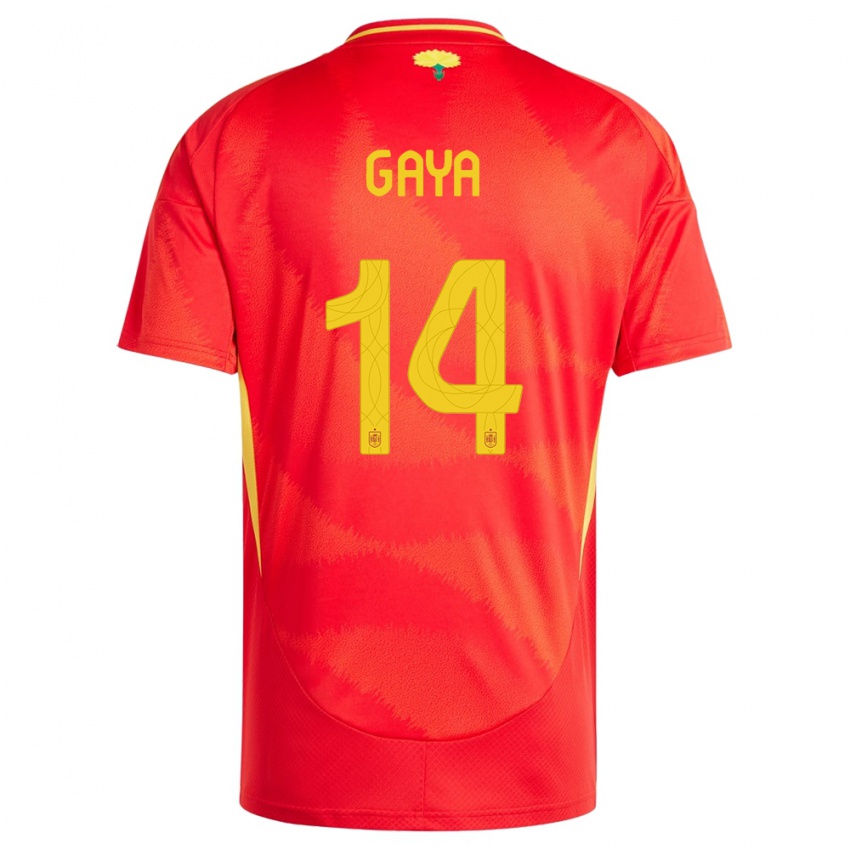 Gyermek Spanyolország Jose Gaya #14 Piros Hazai Jersey 24-26 Mez Póló Ing