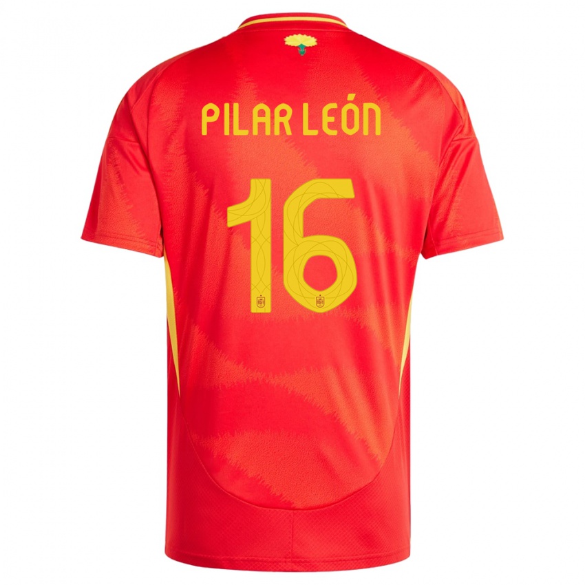 Gyermek Spanyolország Maria Pilar Leon #16 Piros Hazai Jersey 24-26 Mez Póló Ing