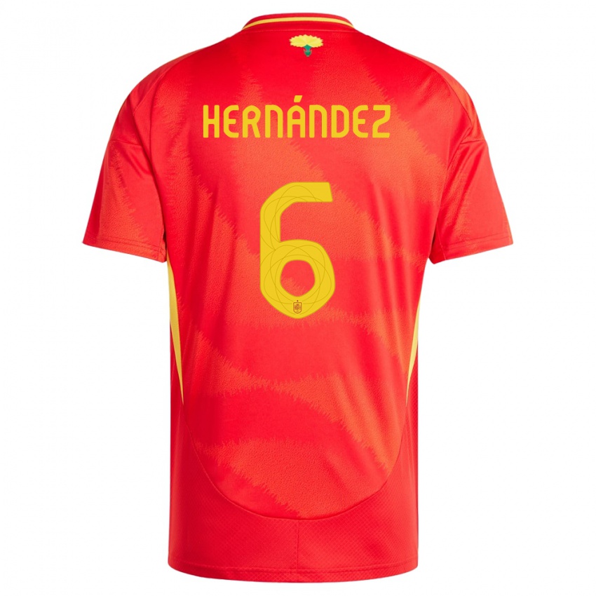 Gyermek Spanyolország Gerard Hernandez #6 Piros Hazai Jersey 24-26 Mez Póló Ing