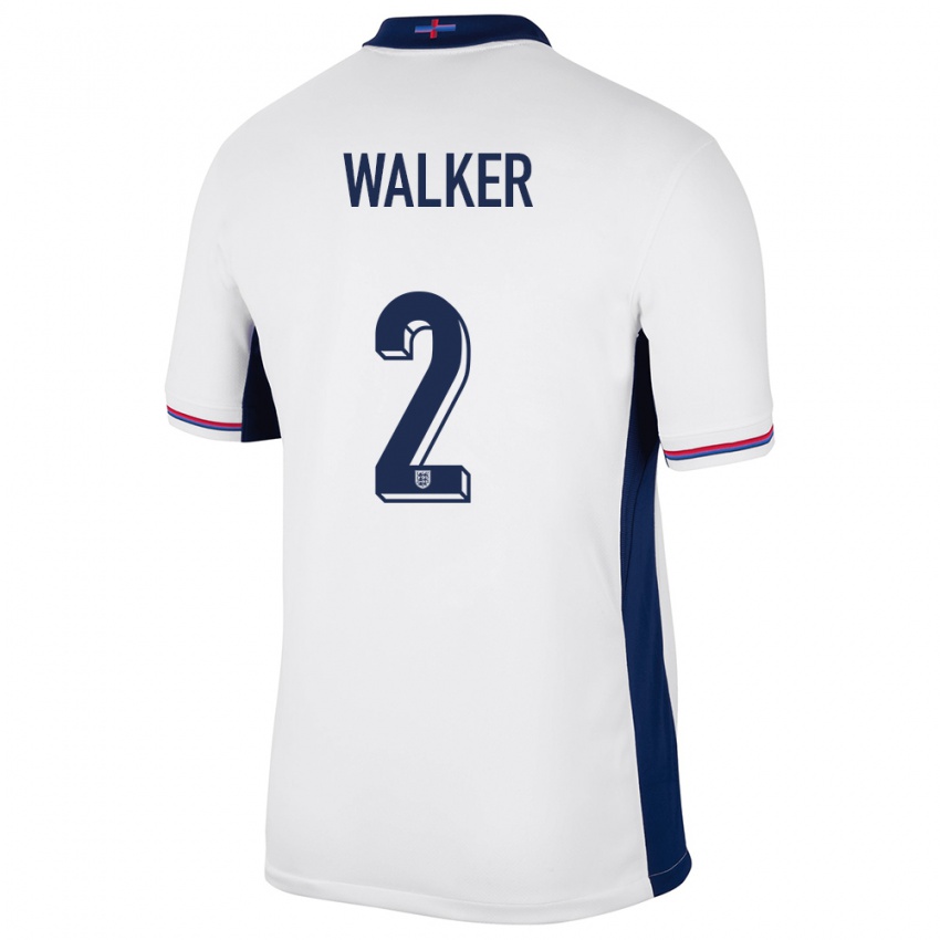 Gyermek Anglia Kyle Walker #2 Fehér Hazai Jersey 24-26 Mez Póló Ing