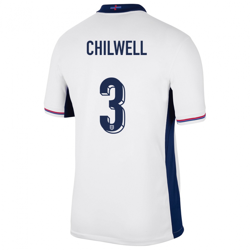 Gyermek Anglia Ben Chilwell #3 Fehér Hazai Jersey 24-26 Mez Póló Ing