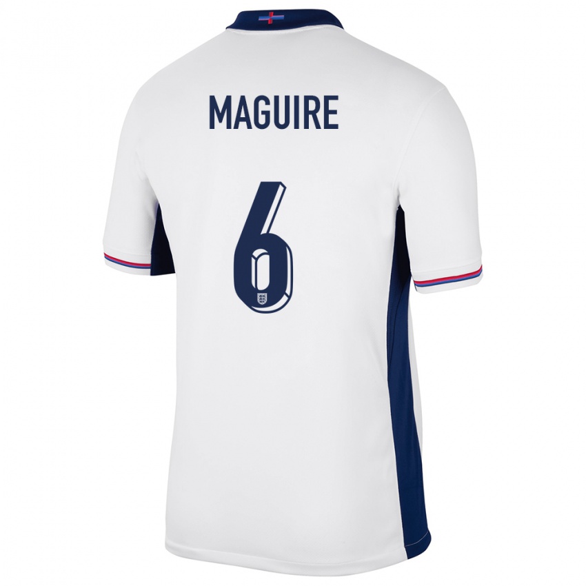 Gyermek Anglia Harry Maguire #6 Fehér Hazai Jersey 24-26 Mez Póló Ing