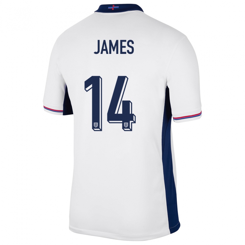 Gyermek Anglia Reece James #14 Fehér Hazai Jersey 24-26 Mez Póló Ing