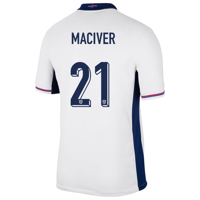 Gyermek Anglia Sandy Maciver #21 Fehér Hazai Jersey 24-26 Mez Póló Ing