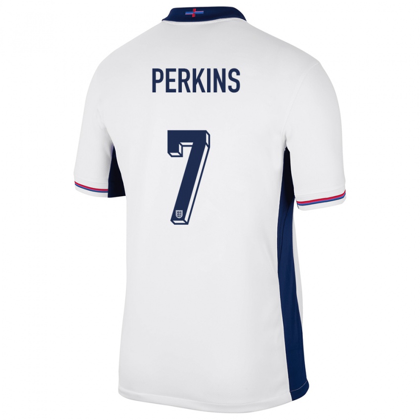 Gyermek Anglia Sonny Perkins #7 Fehér Hazai Jersey 24-26 Mez Póló Ing