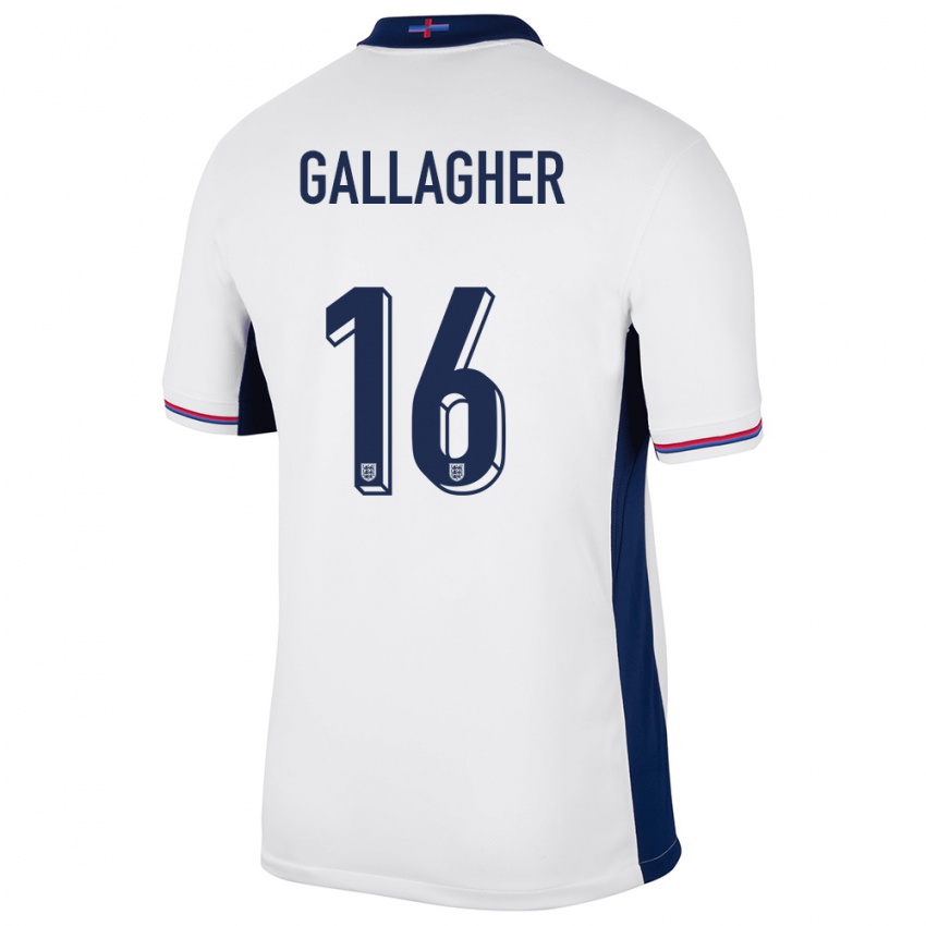 Gyermek Anglia Conor Gallagher #16 Fehér Hazai Jersey 24-26 Mez Póló Ing