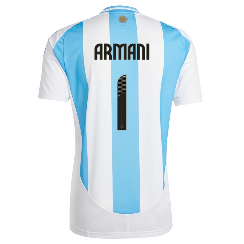 Gyermek Argentína Franco Armani #1 Fehér Kék Hazai Jersey 24-26 Mez Póló Ing