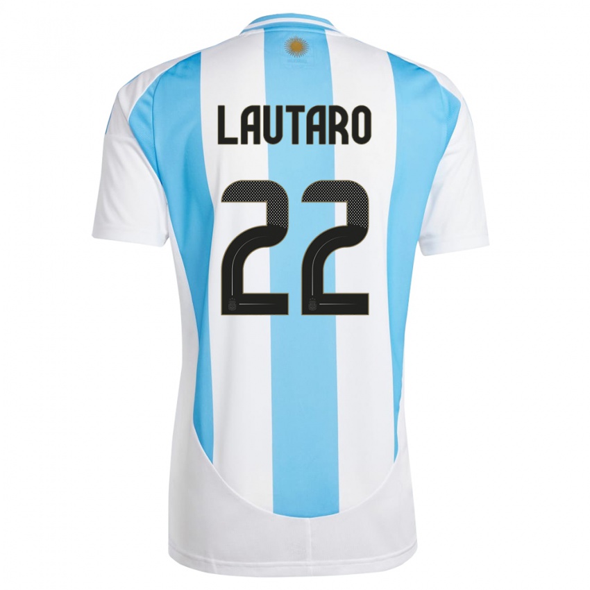 Gyermek Argentína Lautaro Martinez #22 Fehér Kék Hazai Jersey 24-26 Mez Póló Ing