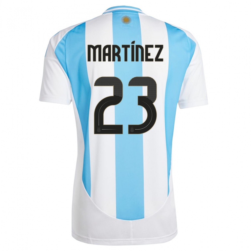 Gyermek Argentína Emiliano Martinez #23 Fehér Kék Hazai Jersey 24-26 Mez Póló Ing