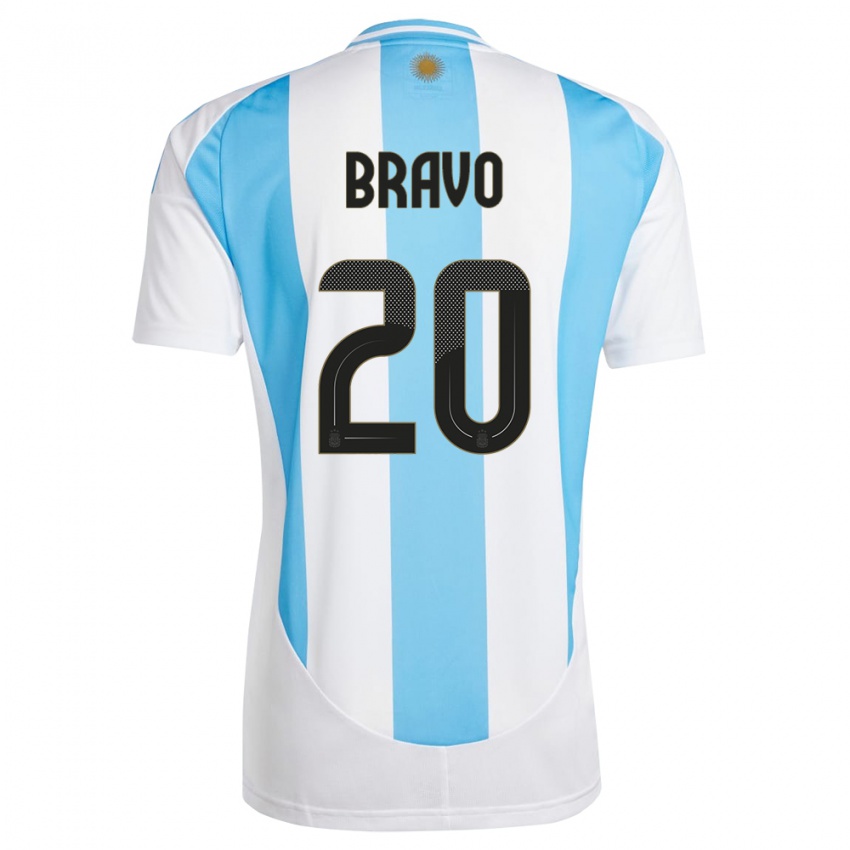 Gyermek Argentína Ruth Bravo #20 Fehér Kék Hazai Jersey 24-26 Mez Póló Ing