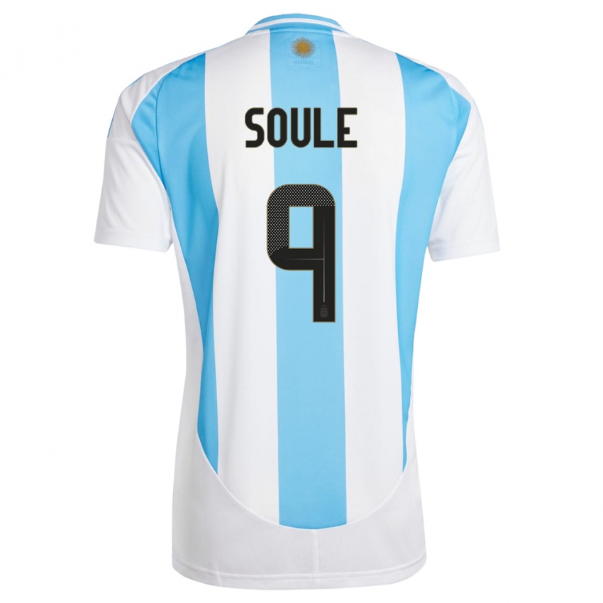 Gyermek Argentína Matias Soule #9 Fehér Kék Hazai Jersey 24-26 Mez Póló Ing