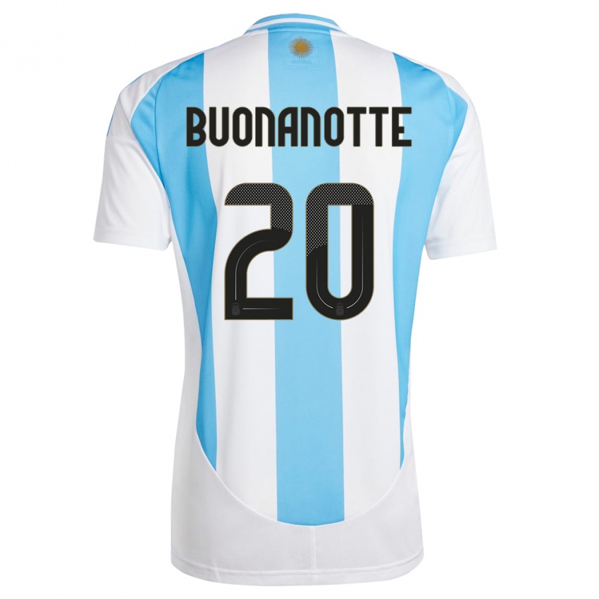 Gyermek Argentína Facundo Buonanotte #20 Fehér Kék Hazai Jersey 24-26 Mez Póló Ing