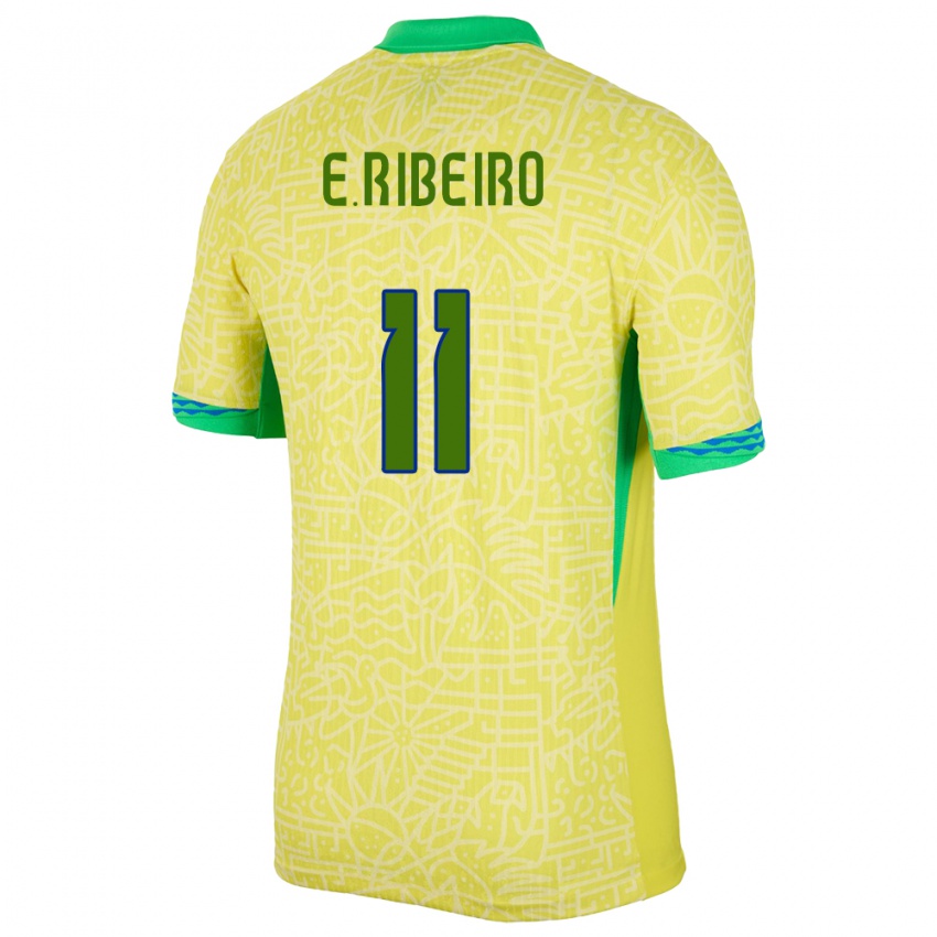 Gyermek Brazília Everton Ribeiro #11 Sárga Hazai Jersey 24-26 Mez Póló Ing