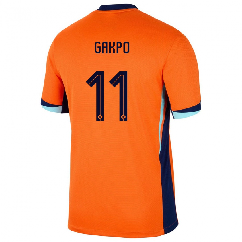 Gyermek Hollandia Cody Gakpo #11 Narancs Hazai Jersey 24-26 Mez Póló Ing