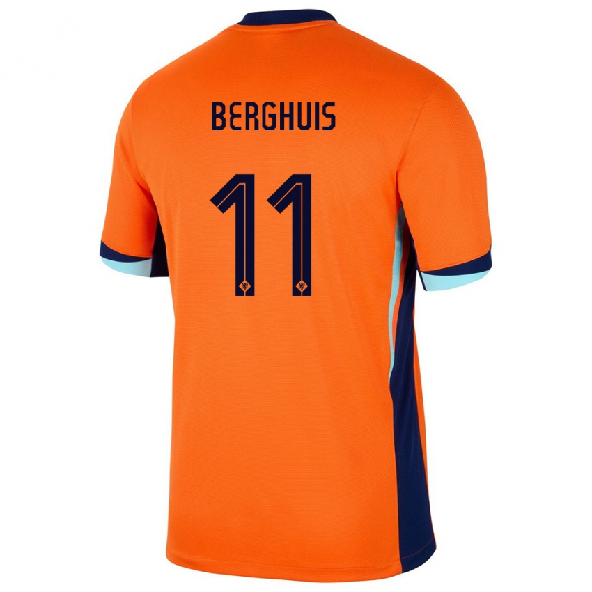 Gyermek Hollandia Steven Berghuis #11 Narancs Hazai Jersey 24-26 Mez Póló Ing