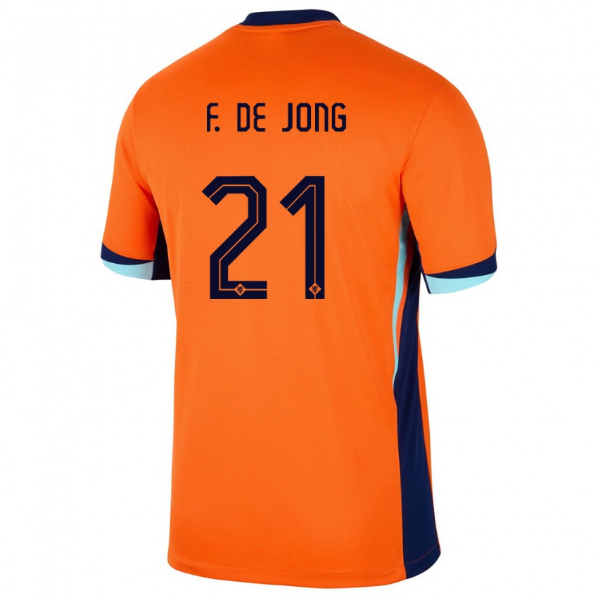 Gyermek Hollandia Frenkie De Jong #21 Narancs Hazai Jersey 24-26 Mez Póló Ing